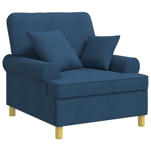 vidaXL XL naslanjač z blazinami Modra Blago
