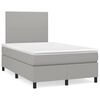 vidaXL Boxspring postelja z vzmetnico svetlo siva 120x190 cm blago