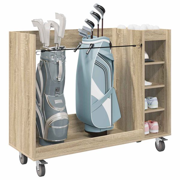 vidaXL Golf omara s kolesom Enobarvno Sonoma hrast 120 x 45 x 98 cm