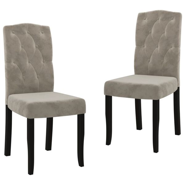 vidaXL Jedilni stoli 2 kosa svetlo siv žamet