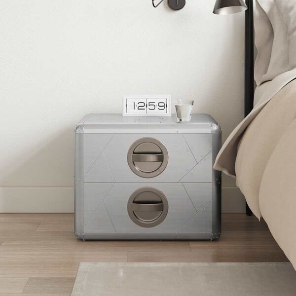 vidaXL Letalska odstavna mizica z 2 predaloma starinski letalski stil