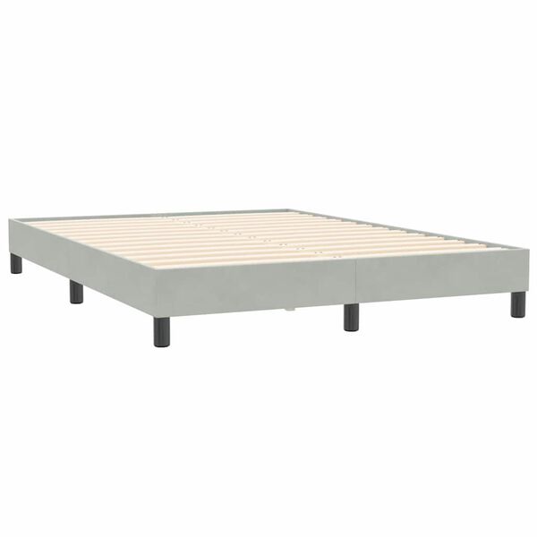 vidaXL Box spring postelja z vzmetnico svetlo siva 160x210 cm žamet