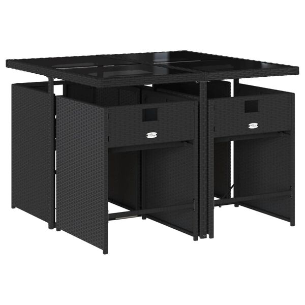 vidaXL Vrtna jedilna garnitura 5-delna z blazinami siv poli ratan