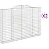 vidaXL Obokane gabion ko&scaron;are 2 kosa 300x30x200/220 cm pocinkano železo