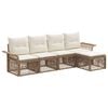 vidaXL Vrtna sedežna garnitura 5 pcs Bež poli ratan
