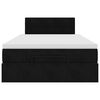 vidaXL Otomanska postelja z vzmetnico črna 120x190 cm žamet