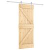 vidaXL Drsna vrata Naravna in bela 80 x 210 cm Trdna borovina