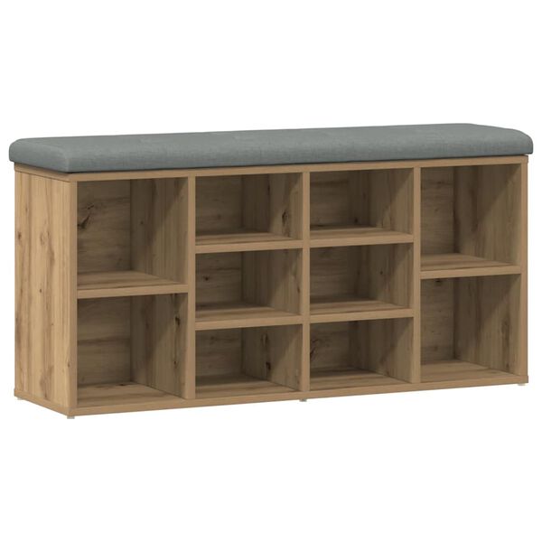 vidaXL Lavica za čevlje Artisan Oak 102x32x50 cm Inženirski les