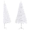 vidaXL Kotna umetna novoletna jelka bela 240 cm PVC