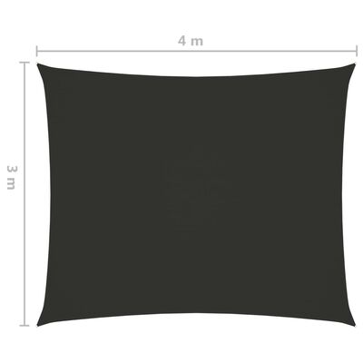 vidaXL Senčno jadro oksford blago pravokotno 3x4 m antracitno