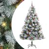 vidaXL Umestno božično drevo z LED lučmi Zelena in bela 210 cm
