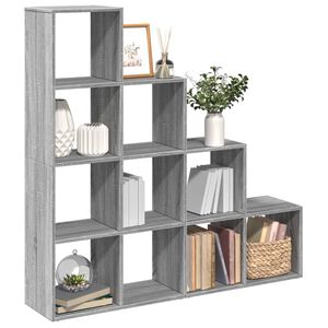 vidaXL Pregrada s knjižno omaro 4-nads. siva sonoma 131,5x29x131,5 cm