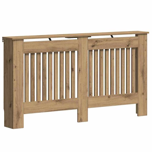 vidaXL Pokrov radiatorja Umetni hrast 152 x 19 x 81,5 cm