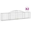 vidaXL Obokana gabionska ko&scaron;ara 2 kosa 300x30x60/80cm pocinkano železo