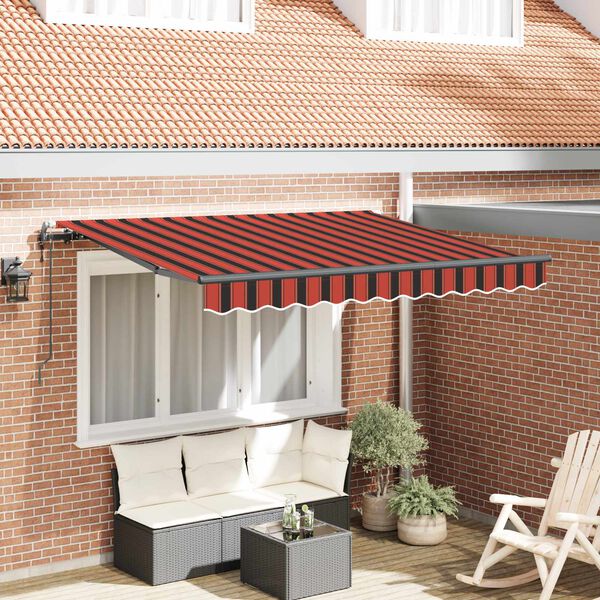 vidaXL Retraktilna tenda Rjava 250 x 200 cm blago