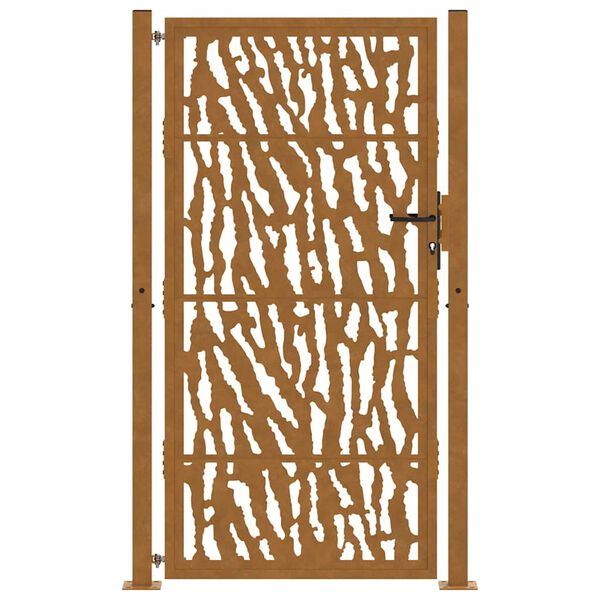 vidaXL Vrtna vrata 100x200 cm, odporna na vremenske vplive, jekleni vzorec s sledi