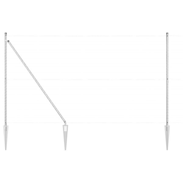 vidaXL Steber ograje. Drugo 26 pcs Siva 3,2 x 3,2 x 180 cm Jeklo