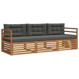 vidaXL Zunanja garnitura za sedenje 3 pcs Naravna in antracitna