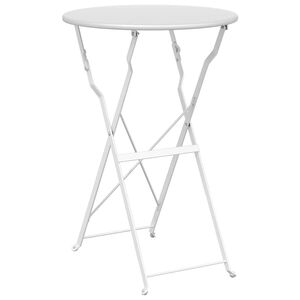 vidaXL Bistro miza Bela &Oslash; 50 x 71 cm Pra&scaron;kasto lakirano jeklo