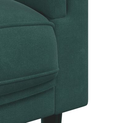 vidaXL Sedežna garnitura 3-delna z vzglavniki temno zelen žamet
