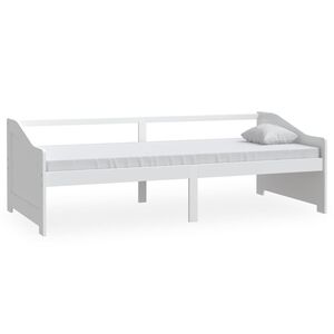 vidaXL Trosed z leži&scaron;čem bela trdna borovina 90x200 cm