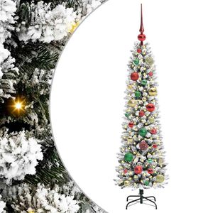 vidaXL Umestno božično drevo Bela 120 cm PVC, kovina in plastika