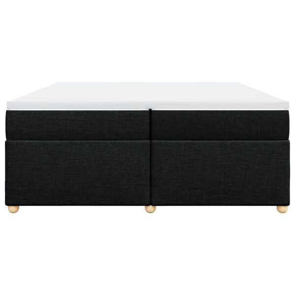 vidaXL Box spring postelja z vzmetnico črn 200x200 cm blago