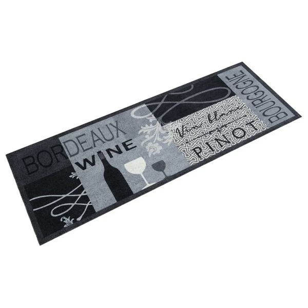 vidaXL Kuhinjska preproga pralna vino siva 45x150 cm žamet