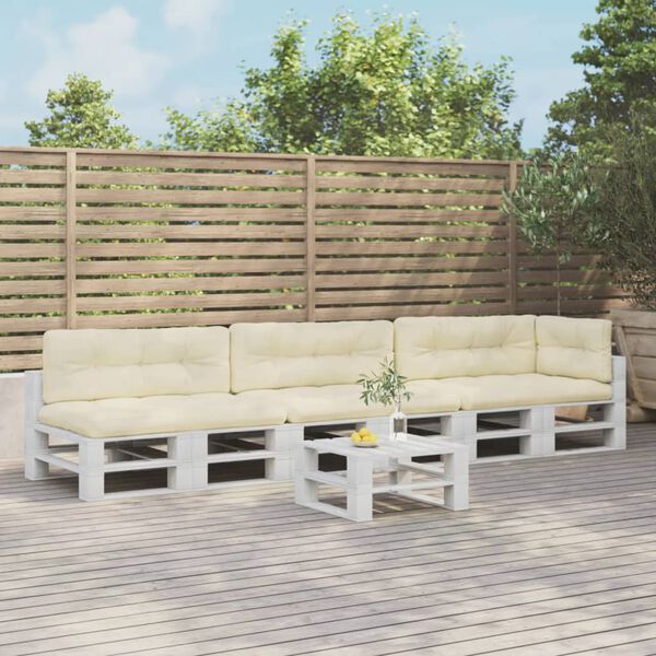 vidaXL Blazine za palete 7 kosov krem blago