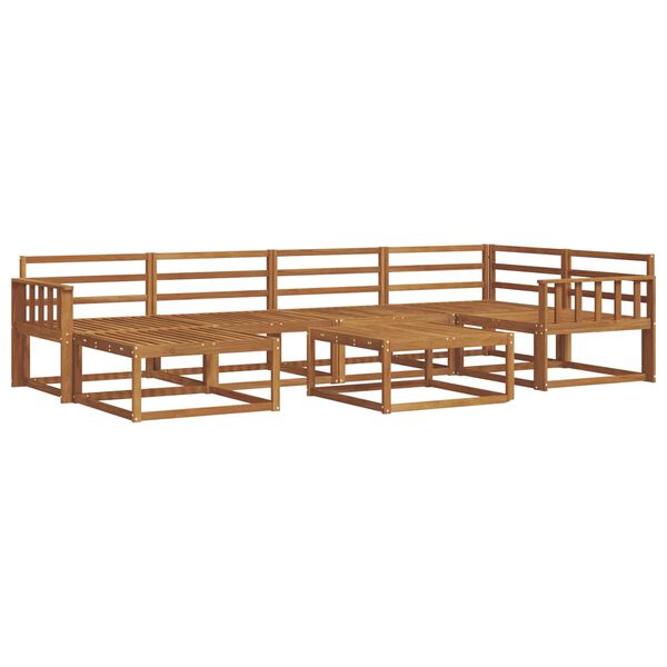 vidaXL Zunanja garnitura za sedenje 7 pcs Naravna Masiven les akacije