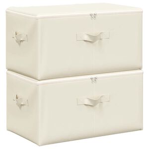 vidaXL &Scaron;katla za shranjevanje 2 kosa blago 43x34x23 cm krem