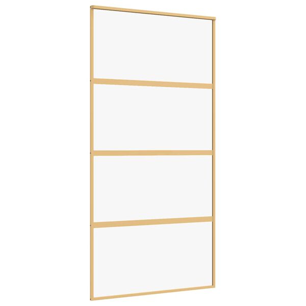 vidaXL Drsna vrata zlata 102,5x205 cm prozorno ESG steklo in aluminij