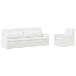 vidaXL Kavčna garnitura 2 pcs Bela Blago