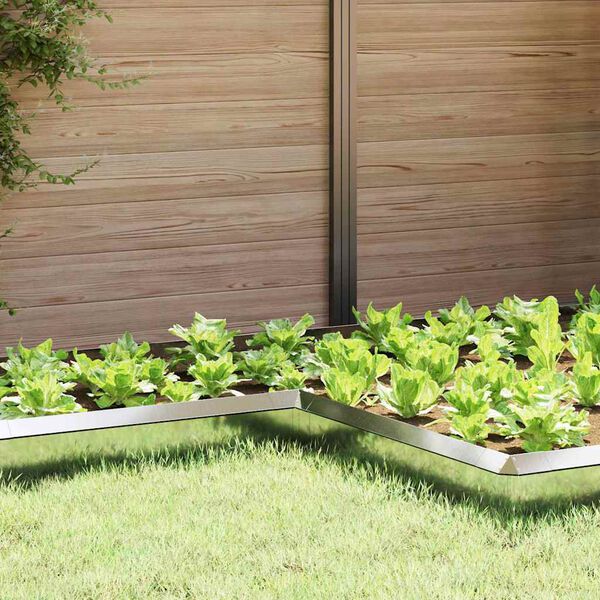 vidaXL Ograja za polže 4 pcs srebrna 10 x 10 x 25 cm Cinkana jeklena