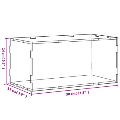 vidaXL Razstavna škatla prozorna 30x15x14 cm akril