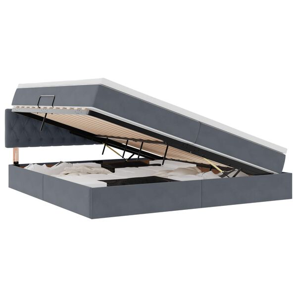 vidaXL Postelja z dodatnim prostorom za shranjevanje in LED osvetlitvijo