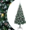 vidaXL Umestno božično drevo Zelena 210 cm PVC in Jeklo in Plastika