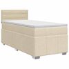 vidaXL Postelja boxspring z vzmetnico Krem 100 x 200 cm Blago