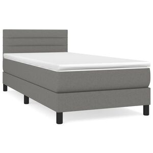 vidaXL Box spring postelja z vzmetnico temno siva 80x200 cm blago