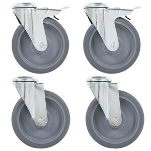 vidaXL Gibljiva kolesa z luknjami za sornik 4 kosi 125 mm