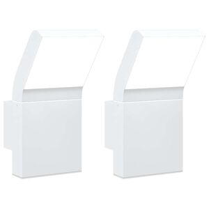 vidaXL Zunanja LED stenske svetilke 2 kosa bela tlačno lit aluminij