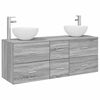 vidaXL Komplet omaric za kopalnico 3 kos Siva Sonoma 49,5 x 35 x 63 cm