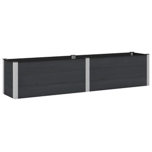 vidaXL Vrtna visoka greda Črna 250 x 50 x 54 cm