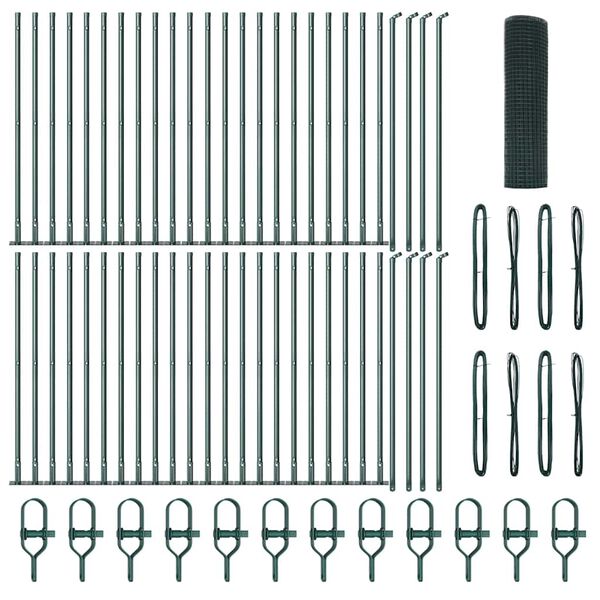 vidaXL Steber ograje. Zelena 100 x 0,5 m (25 x 25 mm mreža)