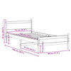 vidaXL Posteljni okvir brez vzmetnice bel 75x190 cm trdna borovina