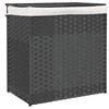 vidaXL Ko&scaron;ara za perilo z 2 predelkoma siva 53x35x57 cm poli ratan