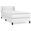 vidaXL Box spring postelja z vzmetnico bel 100x200 cm umetno usnje