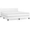 vidaXL Box spring postelja z vzmetnico bela 180x200 cm umetno usnje