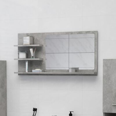 vidaXL Kopalniško ogledalo betonsko sivo 90x10,5x45 cm iverna plošča