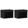 vidaXL Komplet TV omaric z LED 2 pcs Črna Orehovina 40 x 30 x 30 cm